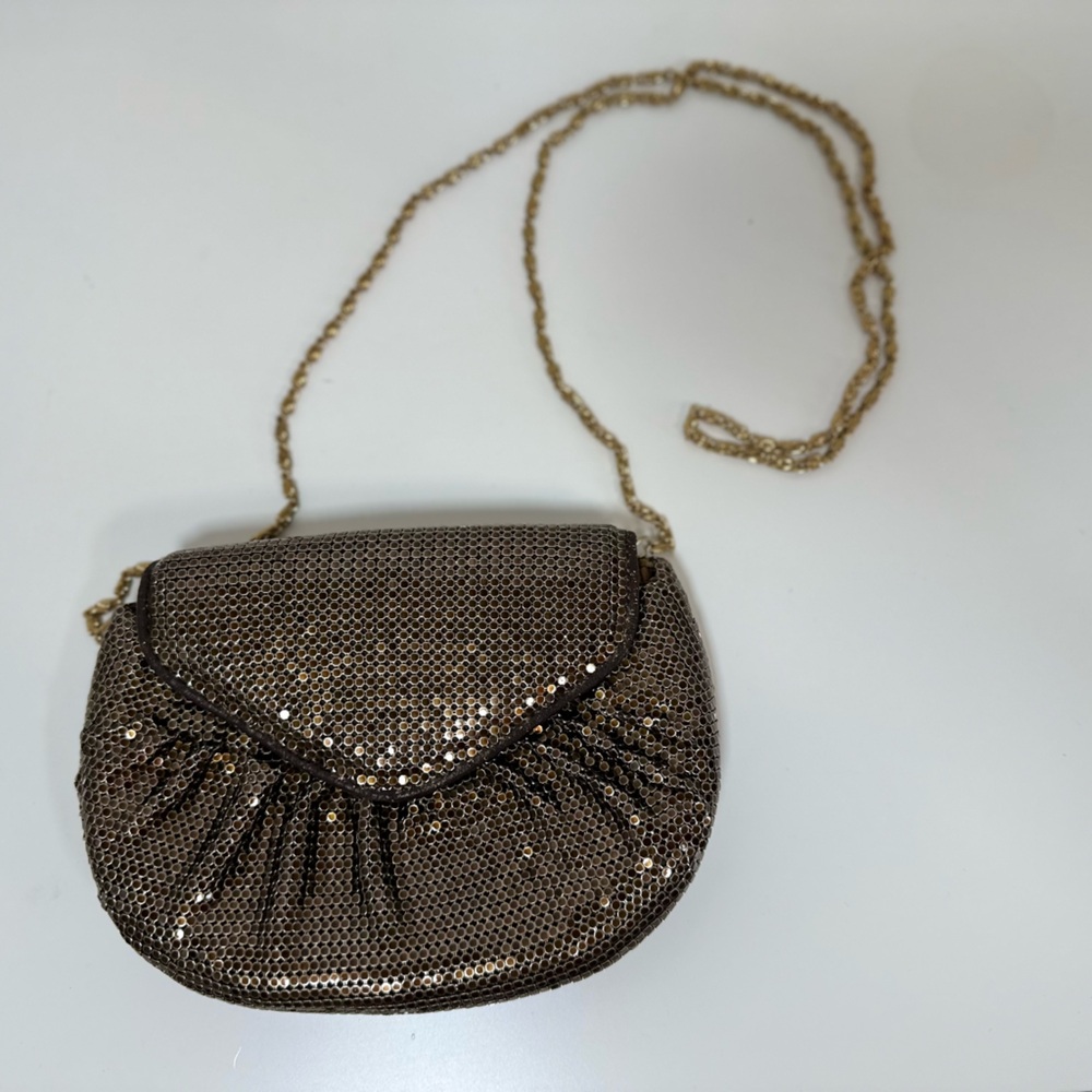 Velucci Vintage elegant Gold/cooper Sequin Evening Bag